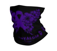 Balaclava Ruban De Sensibilisation À La Fibromyalgie Fleur Papillon Blanc Cache Cou Multifonction Couvre-Chef Respirant Écharpe pour Adulte Cyclisme Jogging 25X50Cm