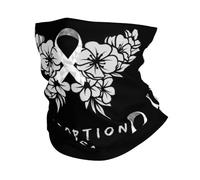 Balaclava Ruban De Sensibilisation À L'Adoption Fleur Papillon Blanc Écharpe Antidérapant Couvre-Chef Durable Cache Cou pour Cyclisme Randonnée Adulte 25X50Cm