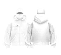 Balaclava Sweat à capuche ninja pour homme et femme avec cagoule, veste surdimensionnée avec fermeture éclair 1/4 et poche, double capuche, couleur unie, Y2K, hiver, avec polaire, coupe-vent, veste de