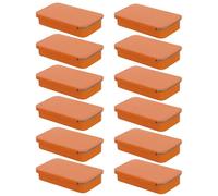 Balacoo 12 Pièces Petites Boîtes Rectangulaires en Fer Boîte de Rangement Élégante avec Couvercle Coulissant Orange pour Soin des Lèvres et Bijoux, pour Présentation et Collection