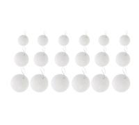 Balacoo 18 Pcs Boules de Noël Blanches en Écume, Décor Suspendu Léger | Arbre et Mariage, Surface Pure, Style Classique, Idées DIY Créatives