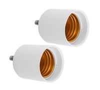 Balacoo 2 Pièces Adaptateur pour Ampoule Intérieure GU24 vers E26/E27 en PBT Blanc, Installation Facile, Pour Maisons et Lustres, Convertisseur de Douille Stable et Sécurisé