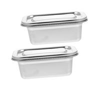 Balacoo 2 pièces Boîte de Rangement Alimentaire Inox avec Couvercle Boîte Fraîcheur Hermétique pour Réfrigérateur et Pique et Résistante Corrosion pour Repas et Conservation des Aliments