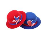 Balacoo 2 pièces Chapeau Patriotique pour Petits Animaux et Humains Lot de Accessoires Confortables et Durables pour Fête de Indépendance USA pour Photos et Réunions Familiales