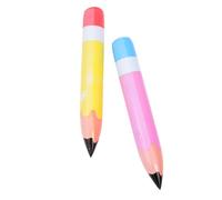 Balacoo 2 pièces Crayon Gonflable Jaune et Rose Décoration Fête Anniversaire Thème École Accessoires Gonflables Amusants