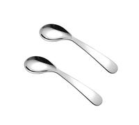 Balacoo 2 pièces Cuillères Apprentissage pour Garçon Fille Acier Inoxydable Cuillères Courbées Ergonomiques pour Réduire la Torsion Poignet Accessoires de Repas Sécurisés pour et