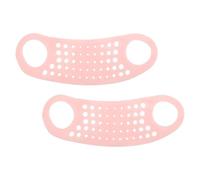 Balacoo 2 Pièces Entraîneur de Mâchoire, Machine D’exercice Mâchoire pour Femmes, Masque Facial en Silicone Rose, pour Lifting et Raffermissement du Visage, Bureau et Voyage