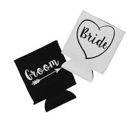 Balacoo 2 pièces Manchons Isolants Réutilisables pour Canettes de et Boissons Froides Lot pour Mariage Décorations Élégantes pour Marié et Mariée Cadeau Couple Fête