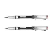 Balacoo 2 Pièces Stylo-plume à Piston, Plume Extra Fine 0,38mm | Plastique et Acier, Remplissage sous Vide, Visibilité du Niveau D’encre, Écriture Fluide pour Journal et Calligraphie