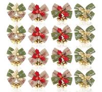 Balacoo 20 Pièces Nœud Décoratif de Noël en Lin pour Fête et Fleuriste | Effet Décoratif, Style Créatif aux Détails Délicats, Lot, Ne Se Déforme Pas