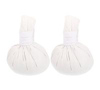 Balacoo 2pcs Balle de Massage Thaïlandaise Chauffante Naturelle en Tissu Blanc, Multi-fonctionnelle Moxibustion pour Relaxation en Diverses Occasions