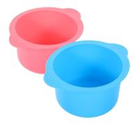 Balacoo 2pcs Bol en Silicone Réutilisable 400ml pour Chauffe-cire Épilation, Résistant la Chaleur et Facile à Démouler, Couleurs Rose et Bleu, pour Routine Beauté