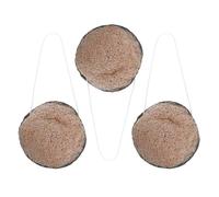 Balacoo 3 Pièces Éponge Double Face Visage Corps, Exfoliation Naturelle au Charbon de Bambou, Nettoie et Élimine L'excès de Sébum, pour Bain