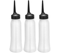 Balacoo 3 Pièces Lot de 3 Flacons Applicateurs de Teinture pour Cheveux en PP à Bec Fin, Grosse Taille, Rechargeables et Légers, Précis pour Coloration et Soins Capillaires Professionnels,