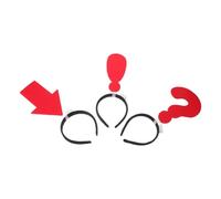 Balacoo 3 Pièces Serrage-tête Fléché Lumineux Rouge en Feutre Réutilisable pour Fêtes du Nouvel An et Concerts, Accessoire Cheveux Créatif pour Femmes
