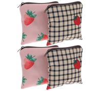 Balacoo 4 Pièces Pochette Menstruelle de Rangement pour Serviettes Hygiéniques en Polyester, Fermeture Éclair, pour Petites Affaires, Kit de Premières Règles pour Filles