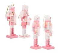 Balacoo 4 pièces Set de Décorations de Noël Nutcracker Figurines de Soldats Traditionnels Colorés Ornements Suspendus pour Intérieure Festive