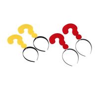 Balacoo 4 pièces Têtes Question Mark Rouge et Jaune Accessoires Cheveux Amusants et Originaux pour Fête Bandeaux de Tête Fantaisie pour Photos Festives