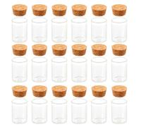 Balacoo 48 Pièces Mini-Bouteilles en Verre 15ml avec Bouchon de Liège | Bouteille à Souhaits, Design Droit Transparent, Protection du Contenu, Idée Noël et Voyage