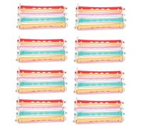 Balacoo 48pièces Hairdressing Hair Rollers Set Lightweight Hollow Plastic Curling Rods With Elastic Bands For Heatless Perm And Cold Wave Styling Home And Salon Use