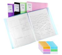 Balacoo 5 Pièces Classeur de Documents A4 en Plastique PP, 40 Pochettes | Intercalaires et Étiquettes Adhésives, Protection Pratique pour Contrats, Dossiers Personnels, École et Bureau