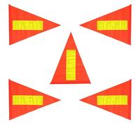 Balacoo 5 Pièces Drapeau de Sécurité Cycliste Réfléchissant pour Vélo | Remplacement Compatible, Haute Visibilité, pour Sorties Familiales et Quartier, Mât 6mm, Rouge