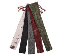 Balacoo 5 Pièces Pochette pour Éventail Design Traditionnel Chinois Pliant en Tissu Coton Cordon de Rangement Pratique Élégant pour Voyage et Collection Personnelle