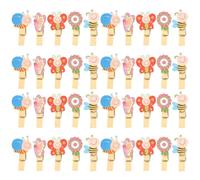 Balacoo 50 Mini Pinces à Linge en Bois d'animaux, 50pcs Clips Décoratifs pour Photos et Décorations de Maison, pour Suspendre Petits Vêtements