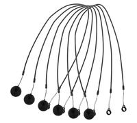 Balacoo 6 Pièces Dragonne Élastique Anti-Perte pour Stylet Tactile avec Base en Silicone Stable et Anneau 8mm, Cordon Abs Noir pour Écoles et Hôtels