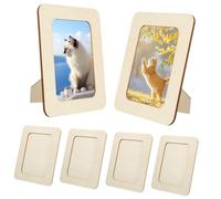Balacoo 6 pièces Lot de Cadres Photo Rectangulaires Cadre DIY Peinturable Naturel pour Photos Familiales et Cartes