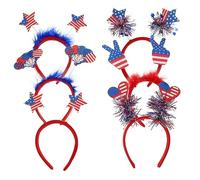 Balacoo 6 pièces Têtes Décoratifs Drapeau Américain Accessoires Patriotiques pour Fête Têtes et Cœurs pour Parade et