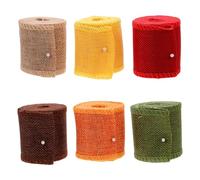 Balacoo 6 Rouleaux Ruban Rustique de Noël en Lin Coton, Rouleau 6cm X 5 M | DIY Réutilisable, Décor Festif Polyvalent, pour Couronne, Sapin, Loisirs Créatifs