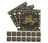 Balacoo 60 pièces Serviettes Papier Décoratives Happy Birthday pour Table Anniversaire Serviettes Cocktail Imprimées pour Fête et Familiale