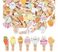 Balacoo 70 Pièces Petites Pinces à Linge en Bois Cartoon pour Photos Construction Solide, Décoration de Maison et Œuvres d'art