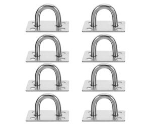 Balacoo 8pièces Crochets U Muraux Acier Inoxydable Plaques Ancrage pour Suspension de Hamac Balancelle et Sac de Frappe Fixation sans Outils Résistance Élevée Usage Intérieur et Extérieur