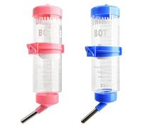 Balacoo Abreuvoir pour Petite Cage d'animal de Compagnie en Plastique Bille Intégrée, Facile à Installer, Lot de 2 Bouteilles d'eau pour Lapin et Petits Animaux