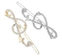 Balacoo Barrettes à Cheveux Pinces Latérales Antidérapantes Forme Note de Musique en Alliage 2pcs Élégantes pour Différents Types de Coiffures et Occasions