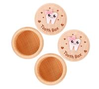 Balacoo Boîte à Dents en Bois pour Garçon et Filles 2pcs, Solution de Rangement Sécurisée, Design Moderne et Simple, Porte-dents Élégant pour Souvenir de Lait