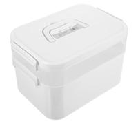 Balacoo Boîte à Outils de Manucure et Poignée Confortable Compartiments Détachables Portable Blanche en Pp Grosse Capacité Rangement Pratique