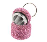 Balacoo Boîte à Pilules Portable en Aluminium avec Porte-clés, Design Vintage et Compartiments Multiples, Étui Rose Orné de Cristaux pour Organisation Facile des Remèdes en Extérieur