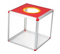 Balacoo Boîte à Tirage Au Sort Transparente Rouge pour Tickets Urne Multifonction et Portable pour Vote Dons Collecte et Événements