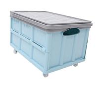 Balacoo Boîte de Rangement Pliable avec Roulettes et Couvercle Caisse Empilable Multifonction pour Vêtements Jouets Facile à Déplacer et Organiser