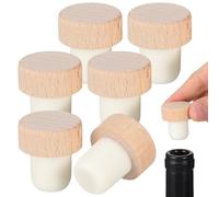 Balacoo Bouchon de vin en bois 6 pièces, diamètre 29 mm, pratique pour stockage longue durée de vins et huiles
