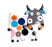 Balacoo Broche Garçon et Filles en Alliage Décorative Joli Ornement Vache et Cristaux, Épingle de Poitrine Adorable pour Écharpes et Soirées, Présent pour Garçon et Couleur Aléatoire