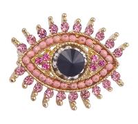 Balacoo Broche pour Vêtem en Œil Maléfique Rose en Métal, Pierre Brillante