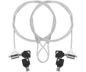 Balacoo Câble Antivol Ordinateur Portable 2 Pièces 1,8 M Verrouillable à Clé pour Protection Pc, Tablettes et Autres Appareils Électroniques