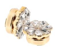 Balacoo Cache Bouton Chemise en Alliage Or Strass Scintillants, Boutons de Manchette Fleur pour Chemise de Mariage Élégante, 2pcs pour Tuxedo et Occasions Spéciales