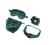 Balacoo Cache-œil de Sommeil Protège le Sommeil en Voyage ou Pendant Bandeau Élastique en Tissu Doux Vert et Pochette de Rangement 1 Set Confortable et Lisse