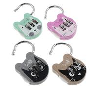 Balacoo Cadenas Compacts à Combinaison Lot de 4 Motifs Dessin Animé Serrure à Code 3 Chiffres pour Casier et Placard Couleurs Violet Vert Gris Marron Usage Domestique et Bureaux