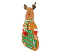 Balacoo Calendrier Mural de Noël en Feutre Marron avec Compte à Rebours Interactif et Pochettes Polyvalentes, Décoration Suspendue D'élan pour Garçon et Filles